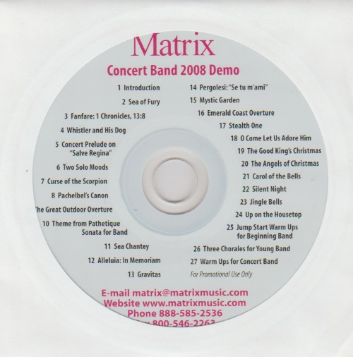 Matrix Concert Band 2008 Demo - click here