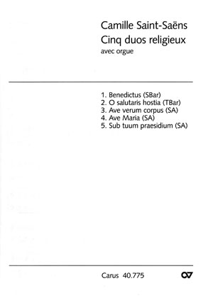 Saint-Sa�ns: F�nf Duette mit Orgel - click here