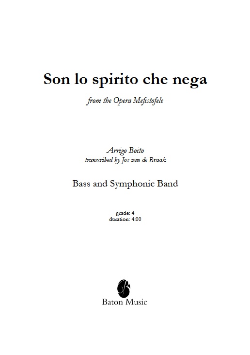 Son lo spirito che nega (from the Opera 'Mefistofele') - click here
