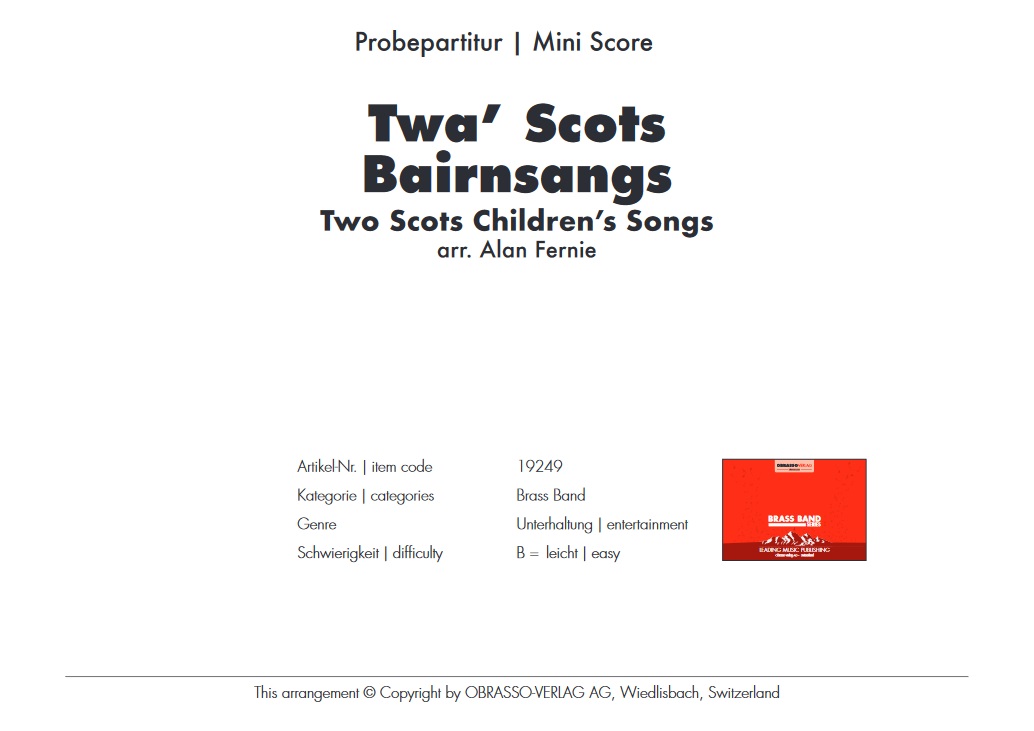 Twa' Scots Bairnsangs (2 Scots Children's Songs) - click here