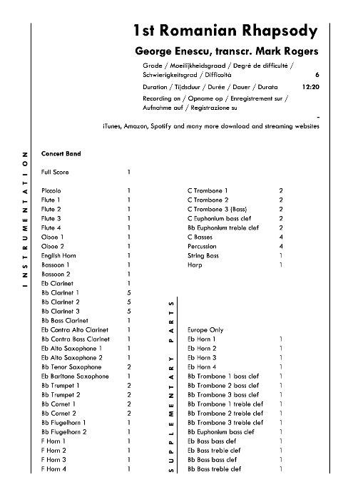 1. Romanian Rhapsody (1st) - click here