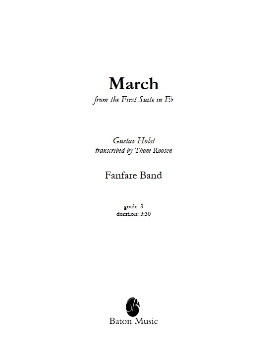 March from the 'First Suite in E-flat' - click here