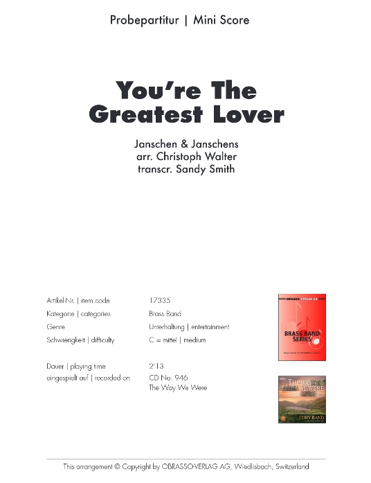 You're the Greatest Lover - click here