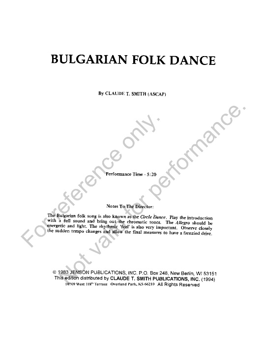 Bulgarian Folk Dance - click here