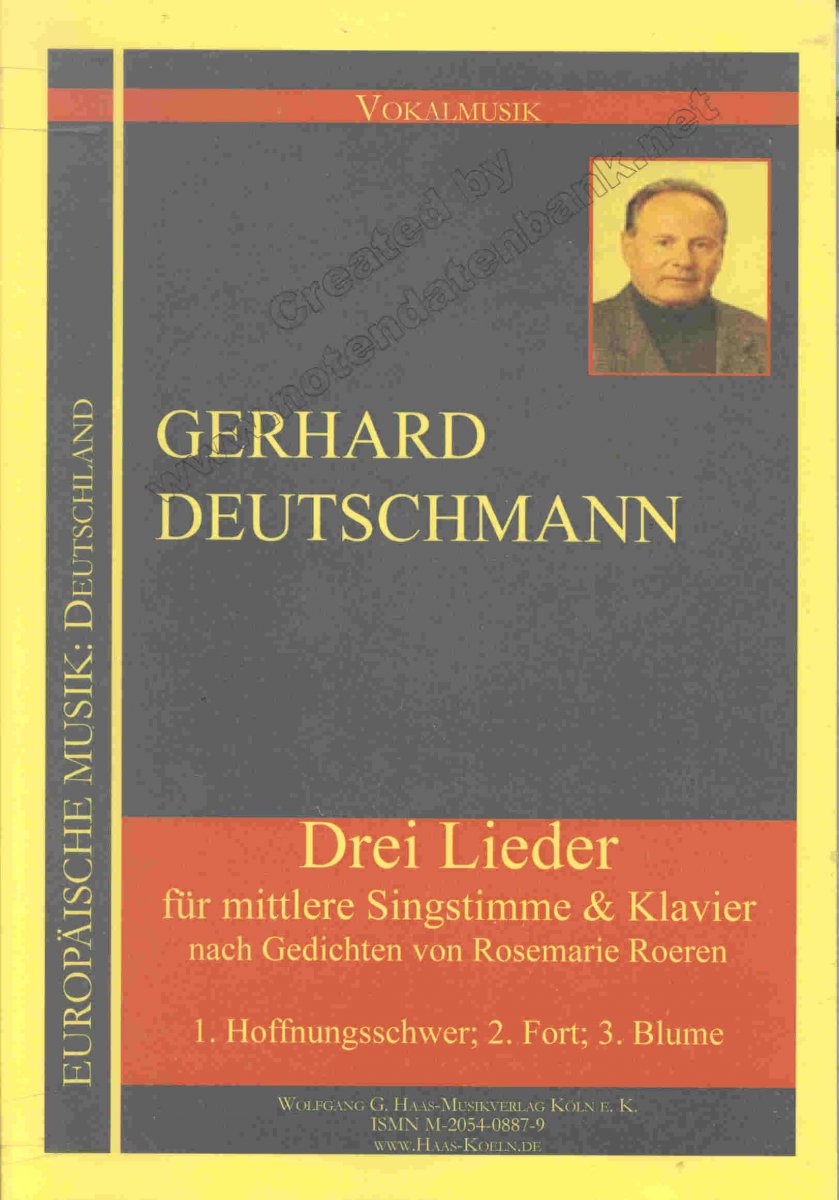 3 Lieder fr mittlere Singstimme und Klavier - click here