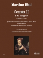 Sonata II in B flat major for Treble Recorder (Flute, Violin, Oboe) and Continuo - click here