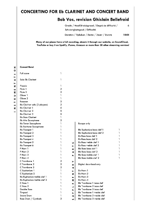 Concertino for Eb Clarinet and Concert Band - click here