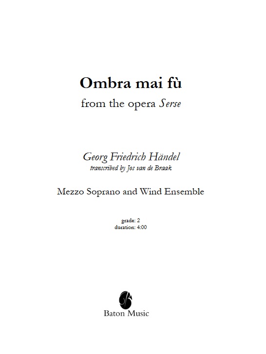 Ombra mai f� (from the Opera Serse) - click here