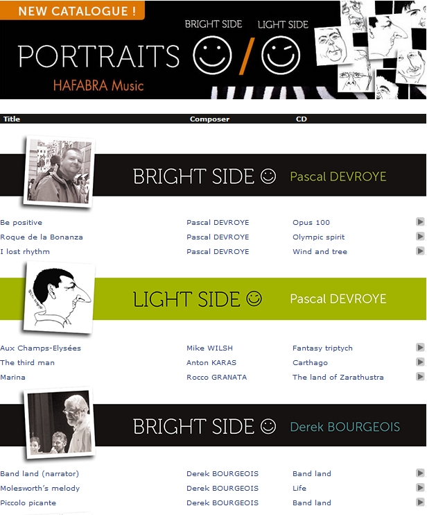 HAFABRA 2015 Wind Band Catalog Portraits - click here