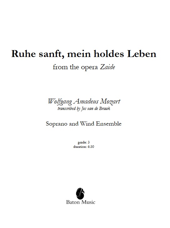 Ruhe sanft, mein holdes Leben (aus der Oper 'Das Serail') - click here