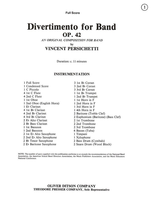 Divertimento for Band - click here