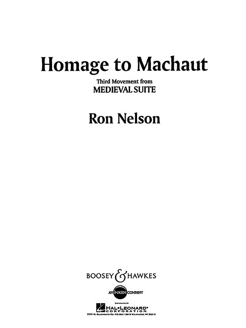 Homage to Machaut (Third Mvt. from 'Medieval Suite') - click here