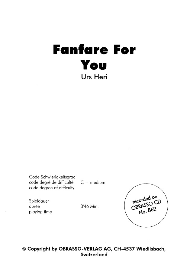 Fanfare for you - click here