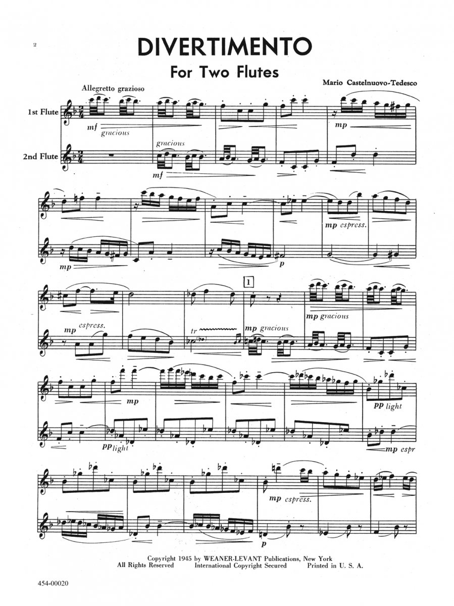 Divertimento for Two Flutes - click here