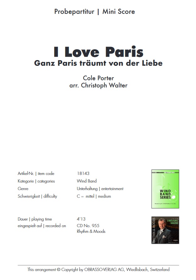 I Love Paris (Ganz Paris trumt von der Liebe) - click here