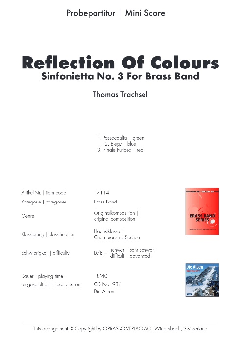 Reflections of Colours (Sinfonietta #3) - click here