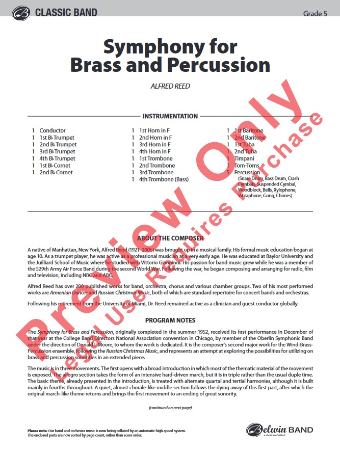 Symphony for Brass and Percussion - click here