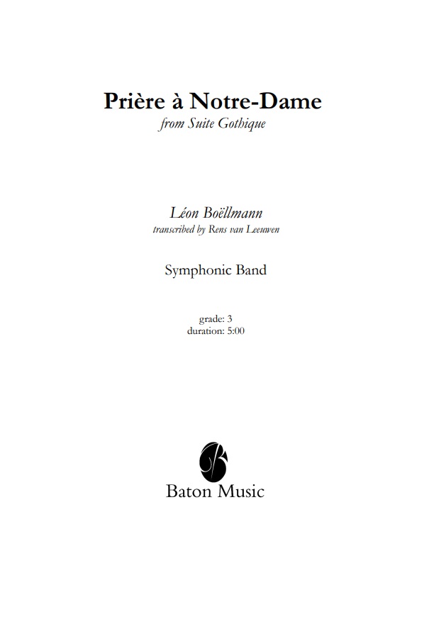 Prire  Notre-Dame (from Suite Gothique) - click here