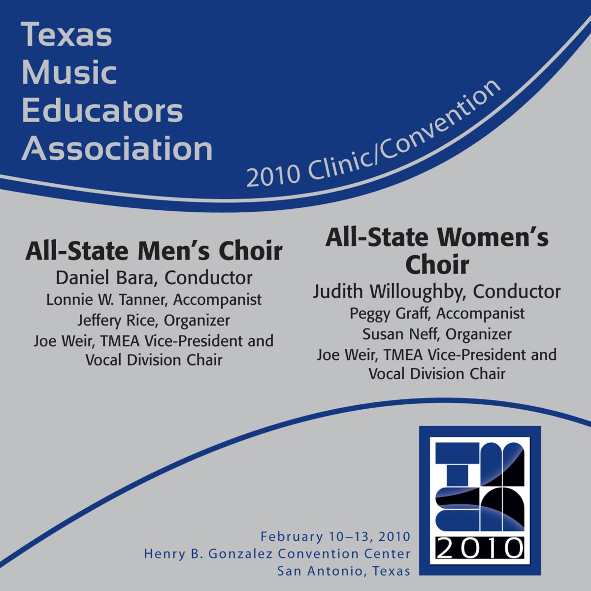 2010 Texas Music Educators Association: All-State Men's Choir and Women's Choir - click here