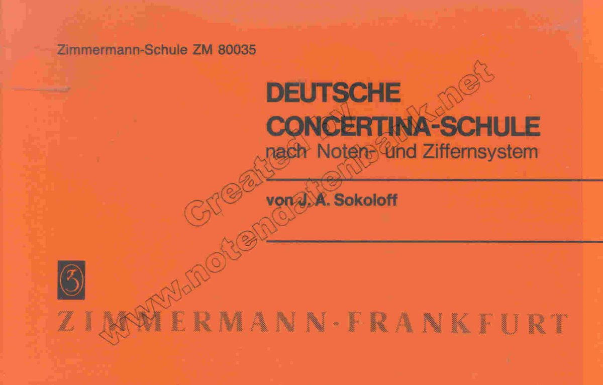 Deutsche Concertina Schule nach Noten- und Ziffernsystem - click here