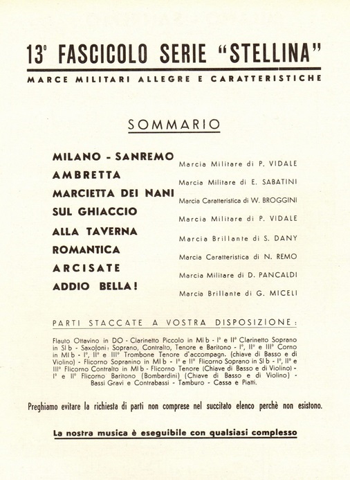 Addio Bella - click here Addio Bella - click here