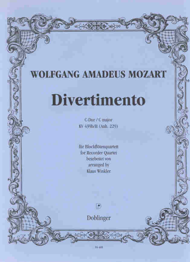 Divertimento C-Dur KV 439b #II (Anh. 229) f. Blockfltenquartett - click here