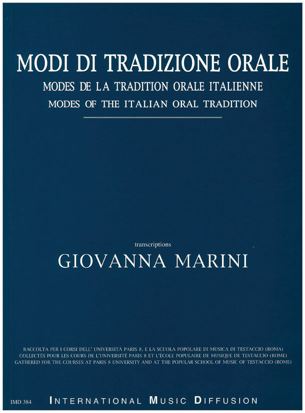 Modi di tradizione orale / modes de la tradition orale italienne - click here